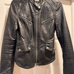 We the Free black vegan leather jacket